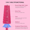 image:imageMelodySusie Professional 5 in 1 Nail Drill Bits 332 Carbide Tungsten Multifunction Bits Suitable for Manicure Pedicure Cuticle Gel Polishing Technicians Bits Purple Series BitM MediumPink Blossom