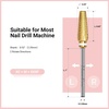image:imageMelodySusie Professional 5 in 1 Nail Drill Bits 332 Carbide Tungsten Multifunction Bits Suitable for Manicure Pedicure Cuticle Gel Polishing Technicians Bits Purple Series BitM MediumGold