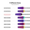 image:imageMelodySusie Professional 5 in 1 Nail Drill Bits 332 Carbide Tungsten Multifunction Bits Suitable for Manicure Pedicure Cuticle Gel Polishing Technicians Bits Purple Series BitM MediumPurpleStraight Cut