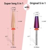 image:imageMelodySusie Professional 5 in 1 Nail Drill Bits 332 Carbide Tungsten Multifunction Bits Suitable for Manicure Pedicure Cuticle Gel Polishing Technicians Bits Purple Series BitM MediumRose Gold