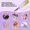 image:imageMelodySusie Professional 5 in 1 Nail Drill Bits 332 Carbide Tungsten Multifunction Bits Suitable for Manicure Pedicure Cuticle Gel Polishing Technicians Bits Purple Series BitM MediumPurple