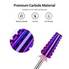 image:imageMelodySusie Professional 5 in 1 Nail Drill Bits 332 Carbide Tungsten Multifunction Bits Suitable for Manicure Pedicure Cuticle Gel Polishing Technicians Bits Purple Series BitM MediumPurpleStraight Cut