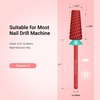 image:imageMelodySusie Professional 5 in 1 Nail Drill Bits 332 Carbide Tungsten Multifunction Bits Suitable for Manicure Pedicure Cuticle Gel Polishing Technicians Bits Purple Series BitM MediumRedSuper Cut Cross