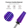 image:imageMelodySusie Professional 5 in 1 Nail Drill Bits 332 Carbide Tungsten Multifunction Bits Suitable for Manicure Pedicure Cuticle Gel Polishing Technicians Bits Purple Series BitM MediumPurpleStraight Cut