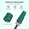 image:imageMelodySusie Professional 5 in 1 Nail Drill Bits 332 Carbide Tungsten Multifunction Bits Suitable for Manicure Pedicure Cuticle Gel Polishing Technicians Bits Purple Series BitM MediumGreenSuper Cut Cross
