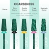image:imageMelodySusie Professional 5 in 1 Nail Drill Bits 332 Carbide Tungsten Multifunction Bits Suitable for Manicure Pedicure Cuticle Gel Polishing Technicians Bits Purple Series BitM MediumGreenSuper Cut Cross
