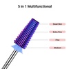 image:imageMelodySusie Professional 5 in 1 Nail Drill Bits 332 Carbide Tungsten Multifunction Bits Suitable for Manicure Pedicure Cuticle Gel Polishing Technicians Bits Purple Series BitM MediumPurpleStraight Cut