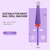 image:imageMelodySusie Professional 5 in 1 Nail Drill Bits 332 Carbide Tungsten Multifunction Bits Suitable for Manicure Pedicure Cuticle Gel Polishing Technicians Bits Purple Series BitM MediumPurple