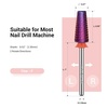 image:imageMelodySusie Professional 5 in 1 Nail Drill Bits 332 Carbide Tungsten Multifunction Bits Suitable for Manicure Pedicure Cuticle Gel Polishing Technicians Bits Purple Series BitM MediumPurplecross Cut