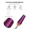 image:imageMelodySusie Professional 5 in 1 Nail Drill Bits 332 Carbide Tungsten Multifunction Bits Suitable for Manicure Pedicure Cuticle Gel Polishing Technicians Bits Purple Series BitM MediumPurplecross Cut