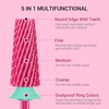 image:imageMelodySusie Professional 5 in 1 Nail Drill Bits 332 Carbide Tungsten Multifunction Bits Suitable for Manicure Pedicure Cuticle Gel Polishing Technicians Bits Purple Series BitM MediumPink Blossom