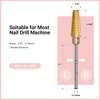 image:imageMelodySusie Professional 5 in 1 Nail Drill Bits 332 Carbide Tungsten Multifunction Bits Suitable for Manicure Pedicure Cuticle Gel Polishing Technicians Bits Purple Series BitM MediumGold