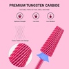 image:imageMelodySusie Professional 5 in 1 Nail Drill Bits 332 Carbide Tungsten Multifunction Bits Suitable for Manicure Pedicure Cuticle Gel Polishing Technicians Bits Purple Series BitM MediumPink Blossom