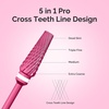image:imageMelodySusie Professional 5 in 1 Nail Drill Bits 332 Carbide Tungsten Multifunction Bits Suitable for Manicure Pedicure Cuticle Gel Polishing Technicians Bits Purple Series BitM MediumPink Blossom