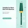 image:imageMelodySusie Professional 5 in 1 Nail Drill Bits 332 Carbide Tungsten Multifunction Bits Suitable for Manicure Pedicure Cuticle Gel Polishing Technicians Bits Purple Series BitM MediumGreenSuper Cut Cross