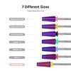 image:imageMelodySusie Professional 5 in 1 Nail Drill Bits 332 Carbide Tungsten Multifunction Bits Suitable for Manicure Pedicure Cuticle Gel Polishing Technicians Bits Purple Series BitM MediumPurpleStraight Cut