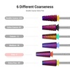 image:imageMelodySusie Professional 5 in 1 Nail Drill Bits 332 Carbide Tungsten Multifunction Bits Suitable for Manicure Pedicure Cuticle Gel Polishing Technicians Bits Purple Series BitM MediumPurplecross Cut