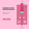 image:imageMelodySusie Professional 5 in 1 Nail Drill Bits 332 Carbide Tungsten Multifunction Bits Suitable for Manicure Pedicure Cuticle Gel Polishing Technicians Bits Purple Series BitM MediumPink Blossom