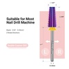 image:imageMelodySusie Professional 5 in 1 Nail Drill Bits 332 Carbide Tungsten Multifunction Bits Suitable for Manicure Pedicure Cuticle Gel Polishing Technicians Bits Purple Series BitM MediumPurpleStraight Cut