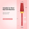 image:imageMelodySusie Professional 5 in 1 Nail Drill Bits 332 Carbide Tungsten Multifunction Bits Suitable for Manicure Pedicure Cuticle Gel Polishing Technicians Bits Purple Series BitM MediumRedSuper Cut Cross