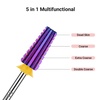 image:imageMelodySusie Professional 5 in 1 Nail Drill Bits 332 Carbide Tungsten Multifunction Bits Suitable for Manicure Pedicure Cuticle Gel Polishing Technicians Bits Purple Series BitM MediumPurpleStraight Cut