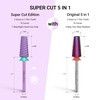 image:imageMelodySusie Professional 5 in 1 Nail Drill Bits 332 Carbide Tungsten Multifunction Bits Suitable for Manicure Pedicure Cuticle Gel Polishing Technicians Bits Purple Series BitM MediumPurpleSuper Cut Cross