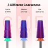 image:imageMelodySusie Professional 5 in 1 Nail Drill Bits 332 Carbide Tungsten Multifunction Bits Suitable for Manicure Pedicure Cuticle Gel Polishing Technicians Bits Purple Series BitM MediumPurpleStraight Cut