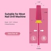 image:imageMelodySusie Professional 5 in 1 Nail Drill Bits 332 Carbide Tungsten Multifunction Bits Suitable for Manicure Pedicure Cuticle Gel Polishing Technicians Bits Purple Series BitM MediumPink Blossom