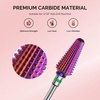 image:imageMelodySusie Professional Tornado Nail Drill Bits 332 Carbide Tungsten Multifunction Bits Suitable for Manicure Pedicure Cuticle Gel Polishing Salon Bits Purple Series BitX FineTapered Tornado Bit