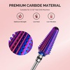 image:imageMelodySusie Professional Tornado Nail Drill Bits 332 Carbide Tungsten Multifunction Bits Suitable for Manicure Pedicure Cuticle Gel Polishing Salon Bits Purple Series BitX FineTapered Tornado Bit