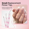 image:imageMelodySusie Rhinestone Picker Tool Kits 2PCS Picker Handle DualEnded Dotting Pen with 12 Plastic Replacement Tips 12 Clay 2 Plastic Spoons 1 Brush 2 Plates Tweezer Tools for Nail Art Pink