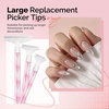 image:imageMelodySusie Rhinestone Picker Tool Kits 2PCS Picker Handle DualEnded Dotting Pen with 12 Plastic Replacement Tips 12 Clay 2 Plastic Spoons 1 Brush 2 Plates Tweezer Tools for Nail Art Pink