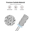 image:imageMelodySusie Safety Nail Drill Bits 332 Smooth Round Top Large Barrel Carbide Bits Suitable for Manicure Pedicure Cuticle Gel Polishing Beginners Bits Rose Gold Series BitS FineSilver