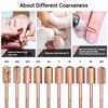 image:imageMelodySusie Safety Nail Drill Bits 332 Smooth Round Top Large Barrel Carbide Bits Suitable for Manicure Pedicure Cuticle Gel Polishing Beginners Bits Rose Gold Series BitS FinePurple