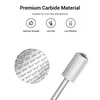 image:imageMelodySusie Safety Nail Drill Bits 332 Smooth Round Top Large Barrel Carbide Bits Suitable for Manicure Pedicure Cuticle Gel Polishing Beginners Bits Rose Gold Series BitS FineSilver