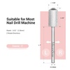 image:imageMelodySusie Safety Nail Drill Bits 332 Smooth Round Top Large Barrel Carbide Bits Suitable for Manicure Pedicure Cuticle Gel Polishing Beginners Bits Rose Gold Series BitS FineSilver