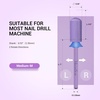 image:imageMelodySusie Safety Nail Drill Bits 332 Smooth Round Top Large Barrel Carbide Bits Suitable for Manicure Pedicure Cuticle Gel Polishing Beginners Bits Rose Gold Series BitS FineMacaron Purple