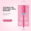 image:imageMelodySusie Safety Nail Drill Bits 332 Smooth Round Top Large Barrel Carbide Bits Suitable for Manicure Pedicure Cuticle Gel Polishing Beginners Bits Rose Gold Series BitS FinePink Blossom