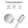 image:imageMelodySusie Safety Nail Drill Bits 332 Smooth Round Top Large Barrel Carbide Bits Suitable for Manicure Pedicure Cuticle Gel Polishing Beginners Bits Rose Gold Series BitS FineSilver