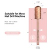 image:imageMelodySusie Safety Nail Drill Bits 332 Smooth Round Top Large Barrel Carbide Bits Suitable for Manicure Pedicure Cuticle Gel Polishing Beginners Bits Rose Gold Series BitS FinePurple
