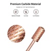 image:imageMelodySusie Safety Nail Drill Bits 332 Smooth Round Top Large Barrel Carbide Bits Suitable for Manicure Pedicure Cuticle Gel Polishing Beginners Bits Rose Gold Series BitS FinePurple
