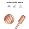 image:imageMelodySusie Safety Nail Drill Bits 332 Smooth Round Top Large Barrel Carbide Bits Suitable for Manicure Pedicure Cuticle Gel Polishing Beginners Bits Rose Gold Series BitS FinePurple