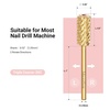 image:imageMelodySusie Safety Nail Drill Bits 332 Smooth Round Top Large Barrel Carbide Bits Suitable for Manicure Pedicure Cuticle Gel Polishing Beginners Bits Rose Gold Series BitS FineCrystal Red Heart Gold