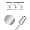 image:imageMelodySusie Safety Nail Drill Bits 332 Smooth Round Top Large Barrel Carbide Bits Suitable for Manicure Pedicure Cuticle Gel Polishing Beginners Bits Rose Gold Series BitS FineSilver