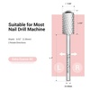image:imageMelodySusie Safety Nail Drill Bits 332 Smooth Round Top Large Barrel Carbide Bits Suitable for Manicure Pedicure Cuticle Gel Polishing Beginners Bits Rose Gold Series BitS FineSilver