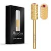 image:imageMelodySusie Safety Nail Drill Bits 332 Smooth Round Top Large Barrel Carbide Bits Suitable for Manicure Pedicure Cuticle Gel Polishing Beginners Bits Rose Gold Series BitS FineCrystal Red Heart Gold