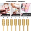 image:imageMelodySusie Safety Nail Drill Bits 332 Smooth Round Top Large Barrel Carbide Bits Suitable for Manicure Pedicure Cuticle Gel Polishing Beginners Bits Rose Gold Series BitS FineCrystal Red Heart Gold