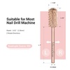 image:imageMelodySusie Safety Nail Drill Bits 332 Smooth Round Top Large Barrel Carbide Bits Suitable for Manicure Pedicure Cuticle Gel Polishing Beginners Bits Rose Gold Series BitS FinePurple