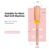 image:imageMelodySusie Safety Nail Drill Bits 332 Smooth Round Top Large Barrel Carbide Bits Suitable for Manicure Pedicure Cuticle Gel Polishing Beginners Bits Rose Gold Series BitS FineCrystal Rose Gold