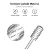 image:imageMelodySusie Safety Nail Drill Bits 332 Smooth Round Top Large Barrel Carbide Bits Suitable for Manicure Pedicure Cuticle Gel Polishing Beginners Bits Rose Gold Series BitS FineSilver